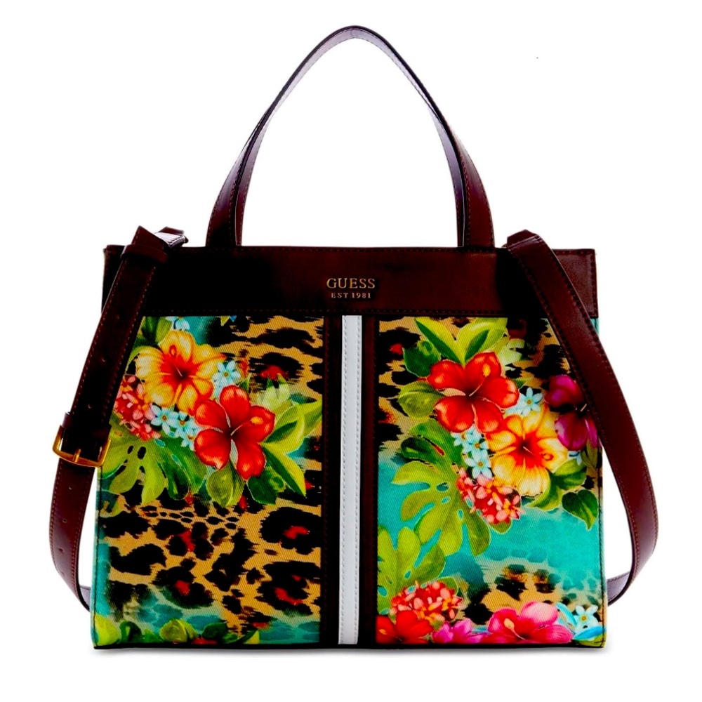 GUESS Kasinta Tote Tropical Animal Print
